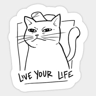 CAT WITH A CAP Sticker